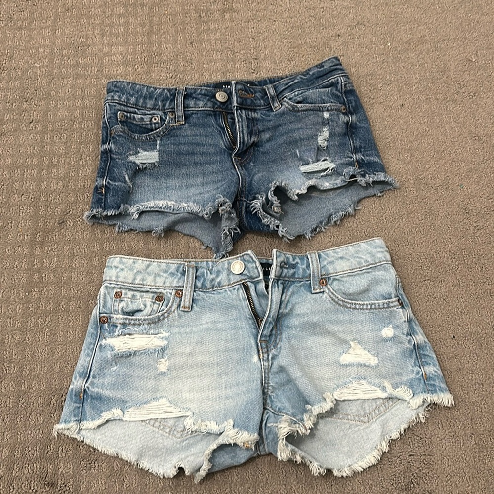 2 Pairs Aeropostale Vintage Low Rise Shorts Size 00